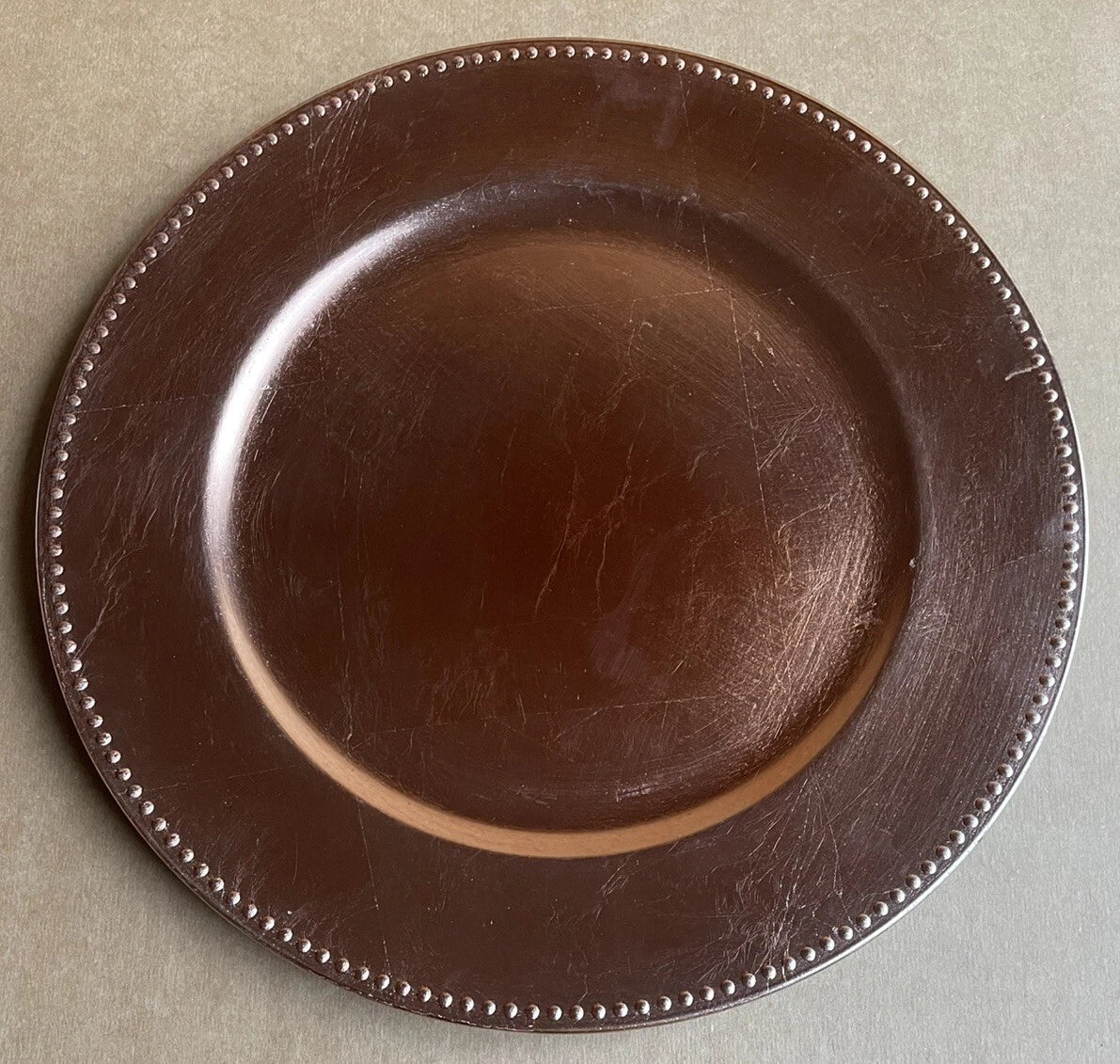 Set Of 4 Bronze Charger Plates Decorative Elegant Tableware 13”