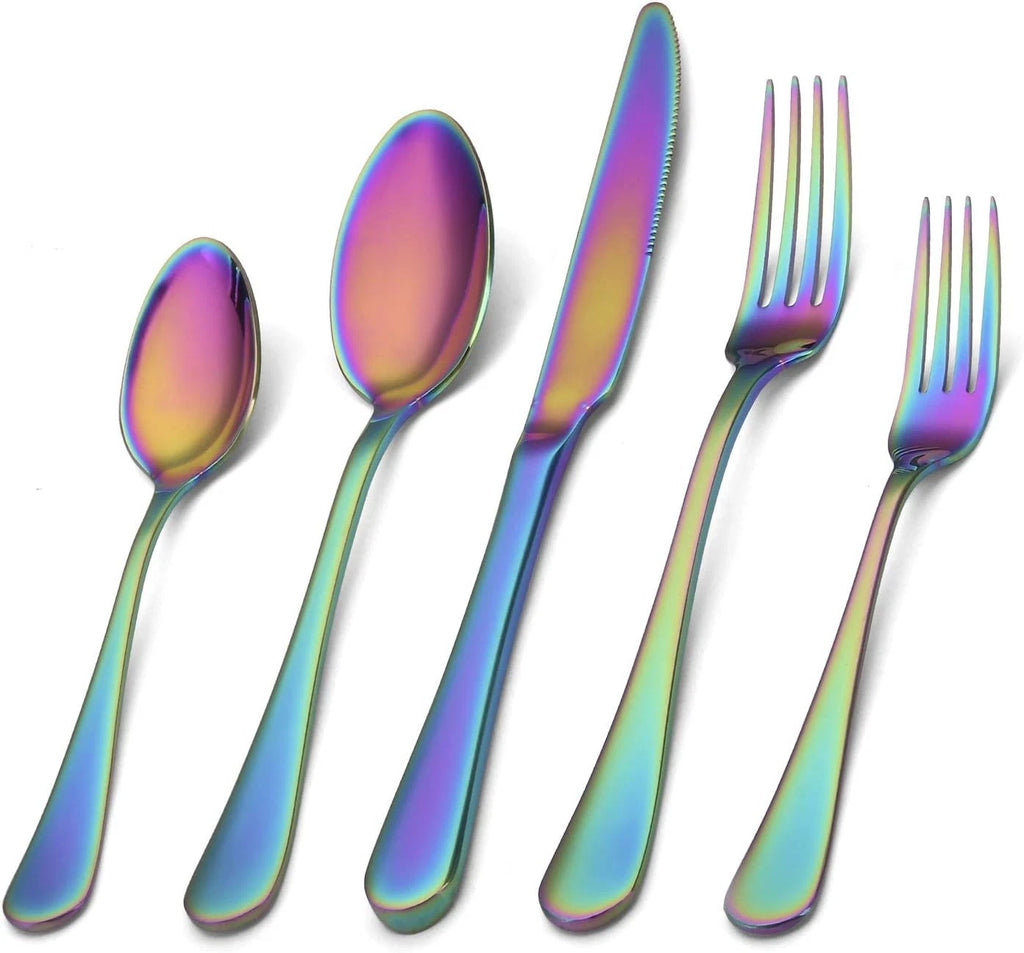 Stainless Steel Flatware Set Colorful Kitchen Utensils